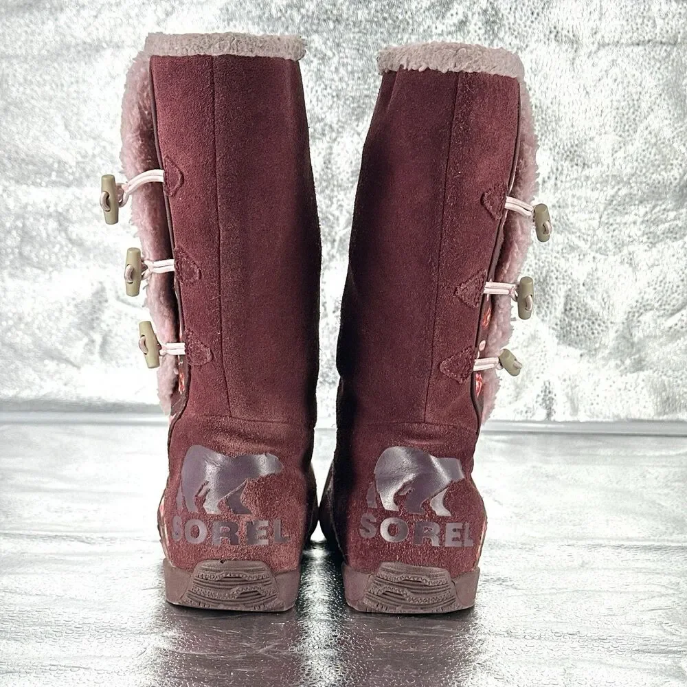 Sorel Suka II Shearling Boots Womens size 4 Pink Suede Non-slip Winter Boots